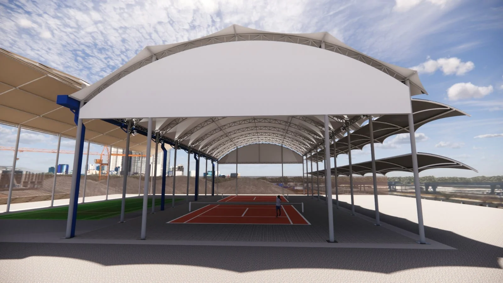 Jasa Pasang Kanopi Membran Lapangan Tenis Outdoor